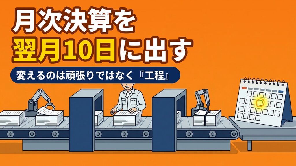 月次決算を翌月10日に出す——早期化の工程表と3つの分担