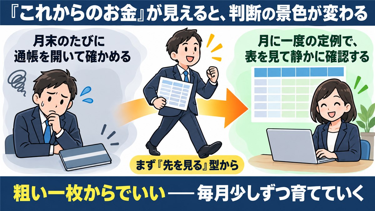 資金繰り表の運用が根づいた後の変化を描いたまとめ図