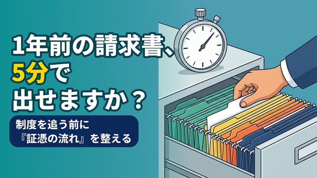 電子帳簿保存・インボイス対応に疲れたら—証憑の流れを4工程で点検