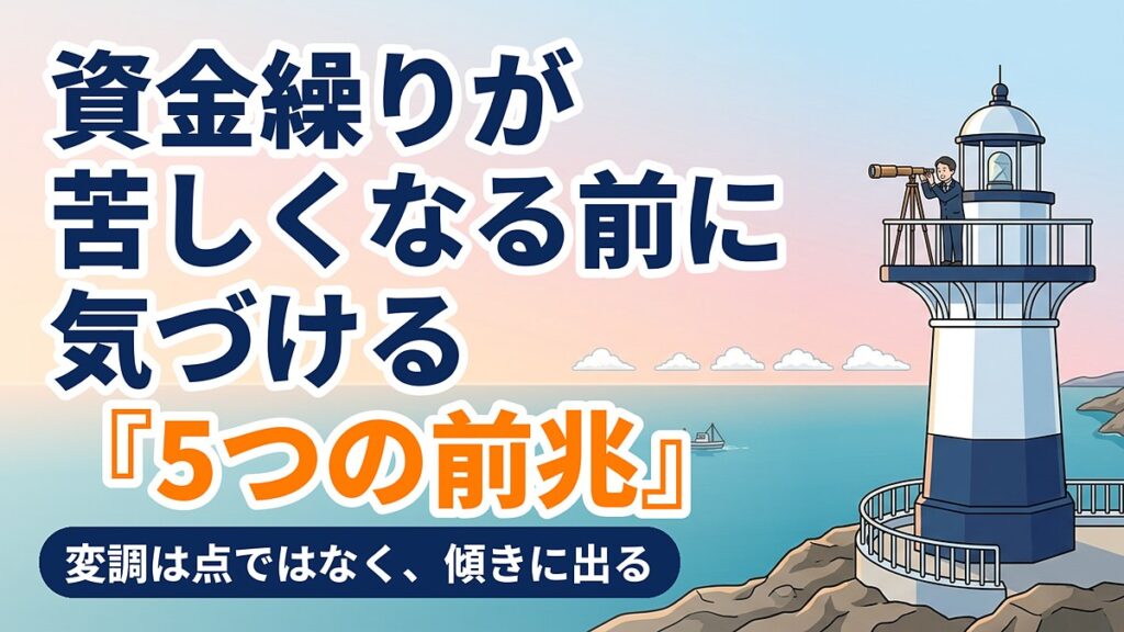 資金繰りが苦しくなる前に出る5つの前兆と、気づいた時の初動
