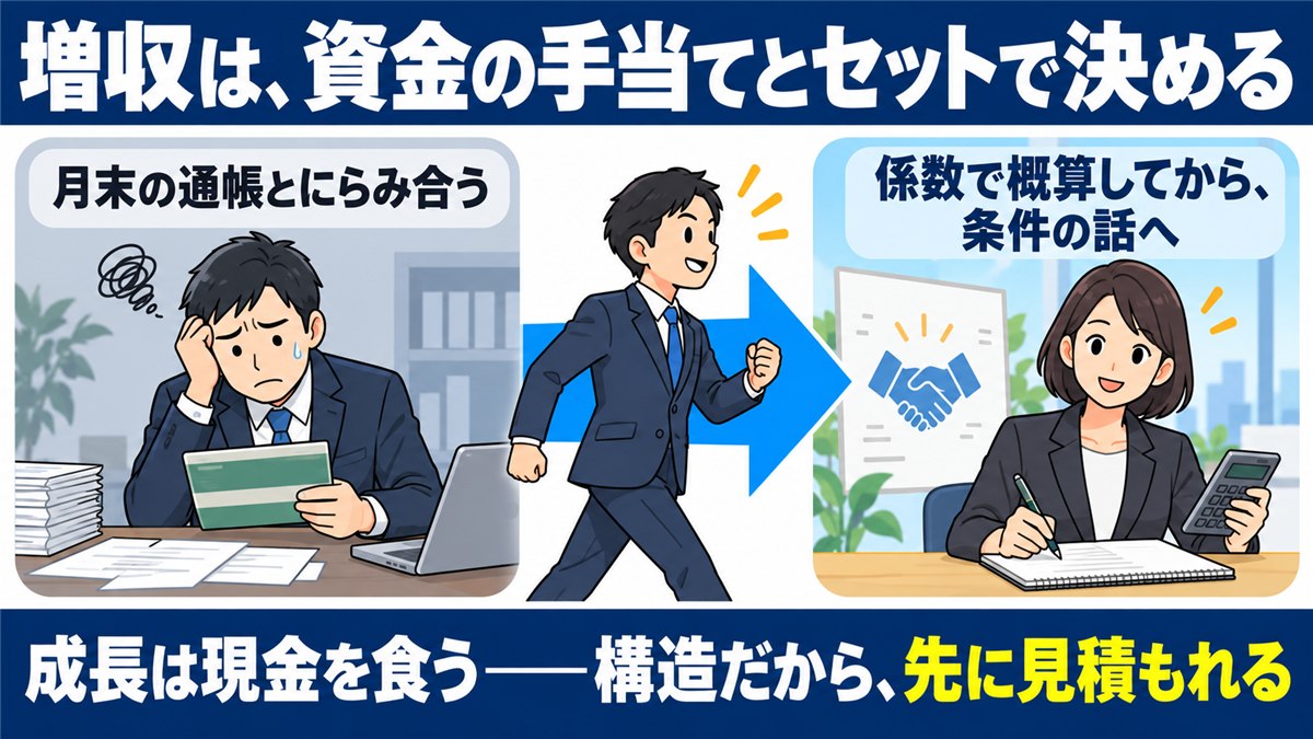 成長は現金を食うを構造として先に見積もるまとめの図解