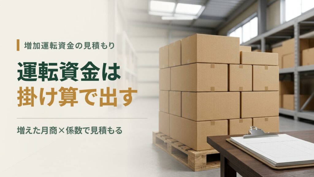 必要運転資金の計算式｜売掛金＋在庫−買掛金で自社の必要額を出す